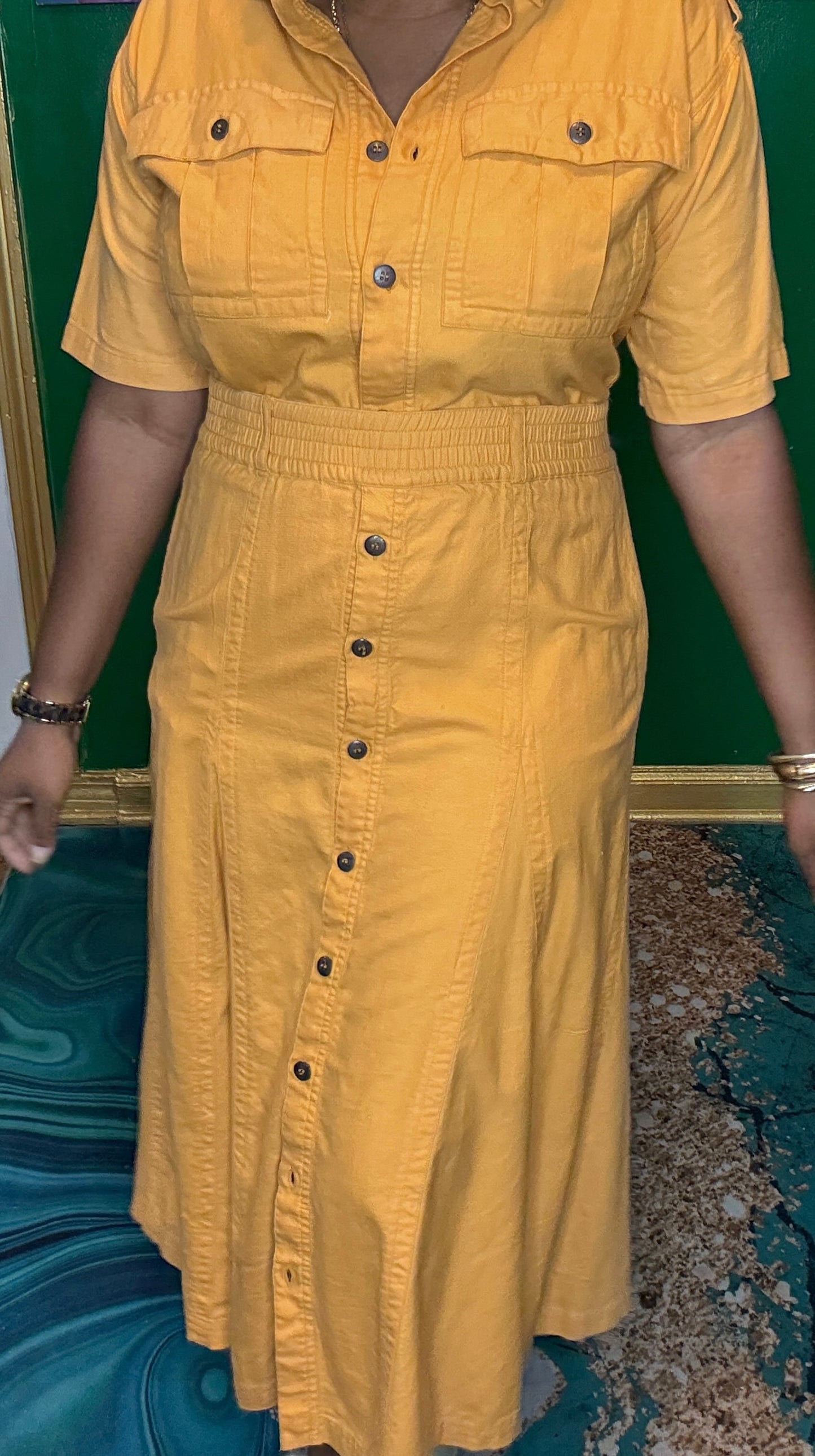 Denim Orange Set