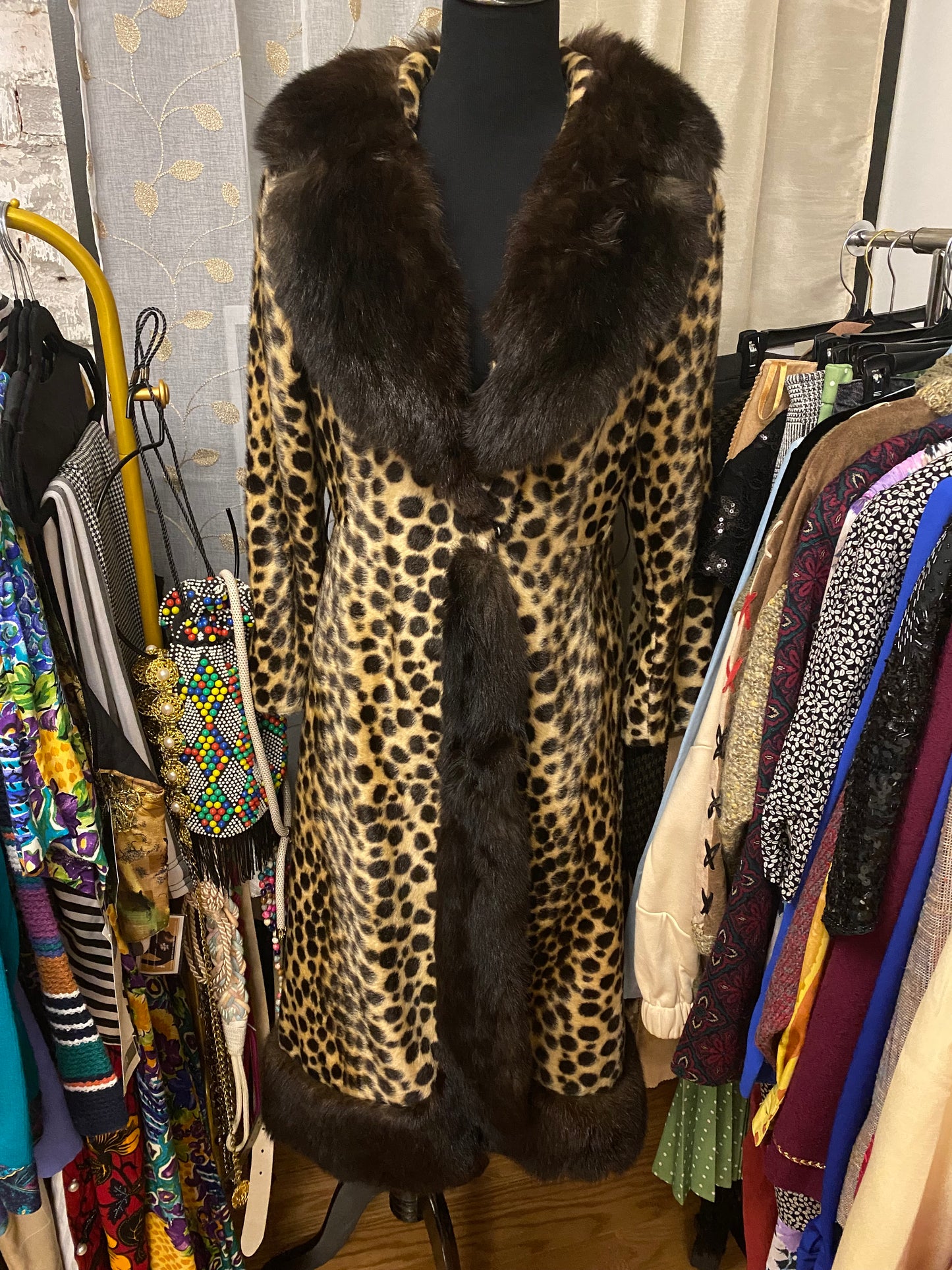 Animal Fever Faux Fur Trench