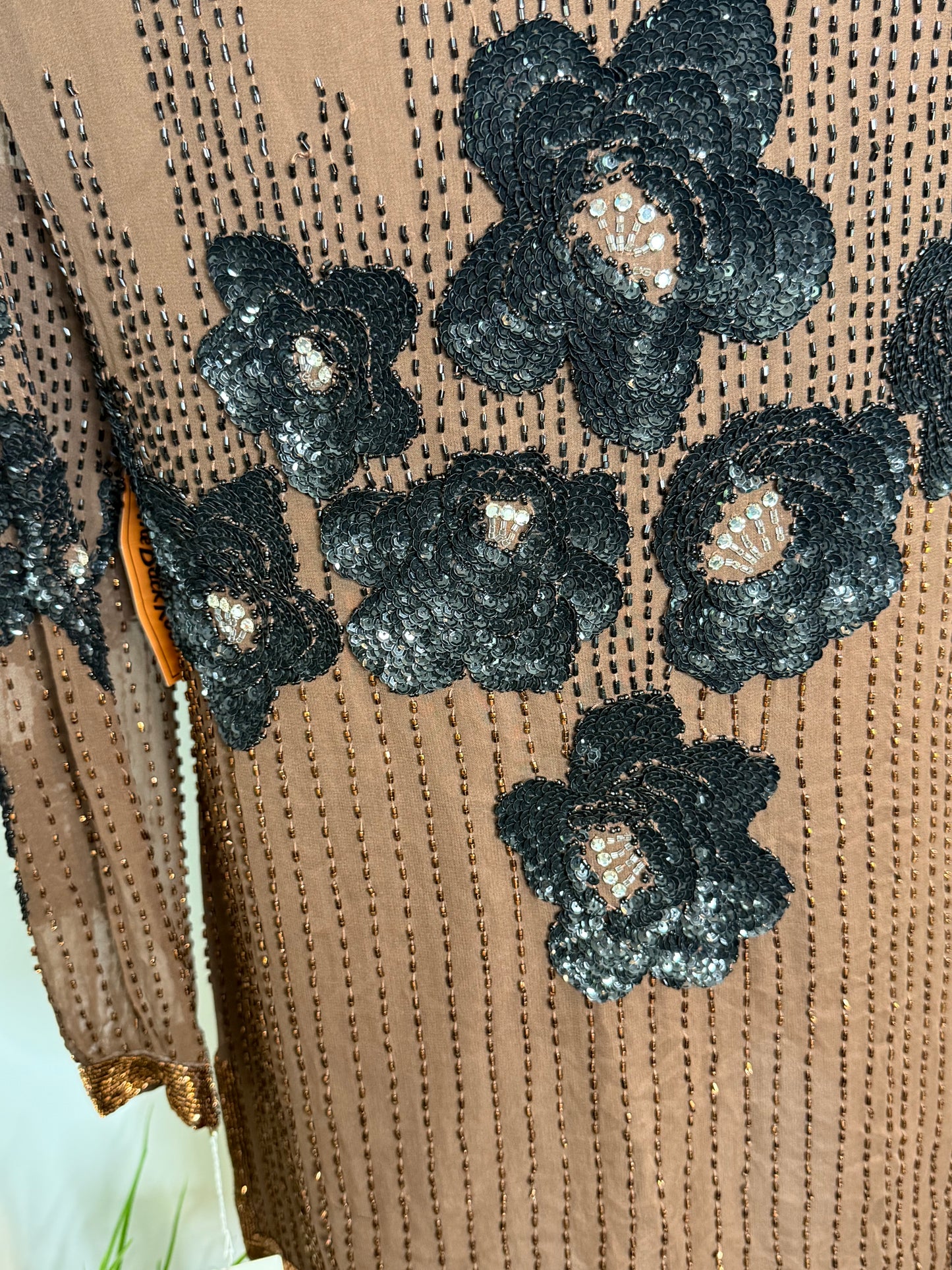 Omega Flower Sequin Top