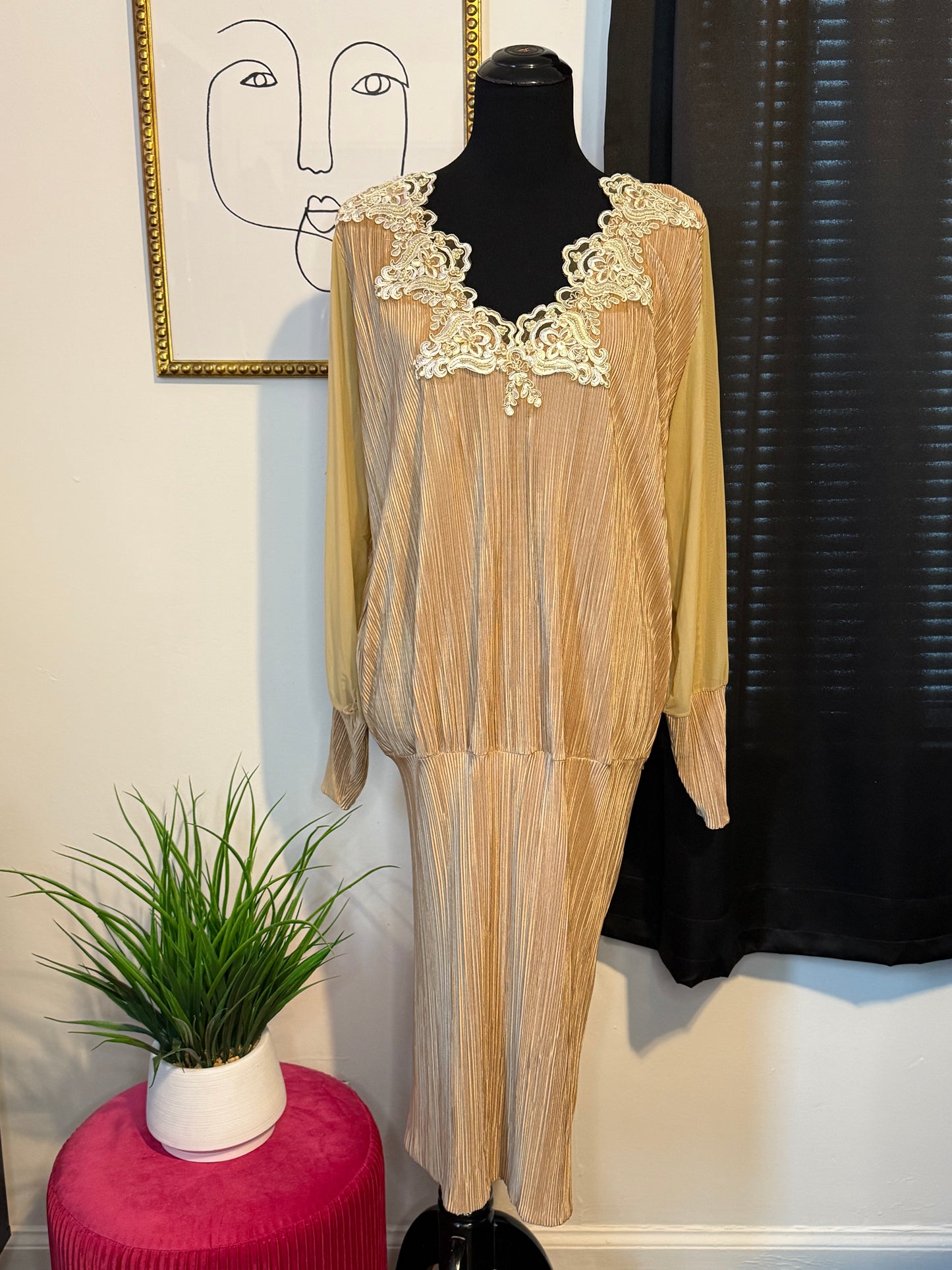 Old World Pleat Dress