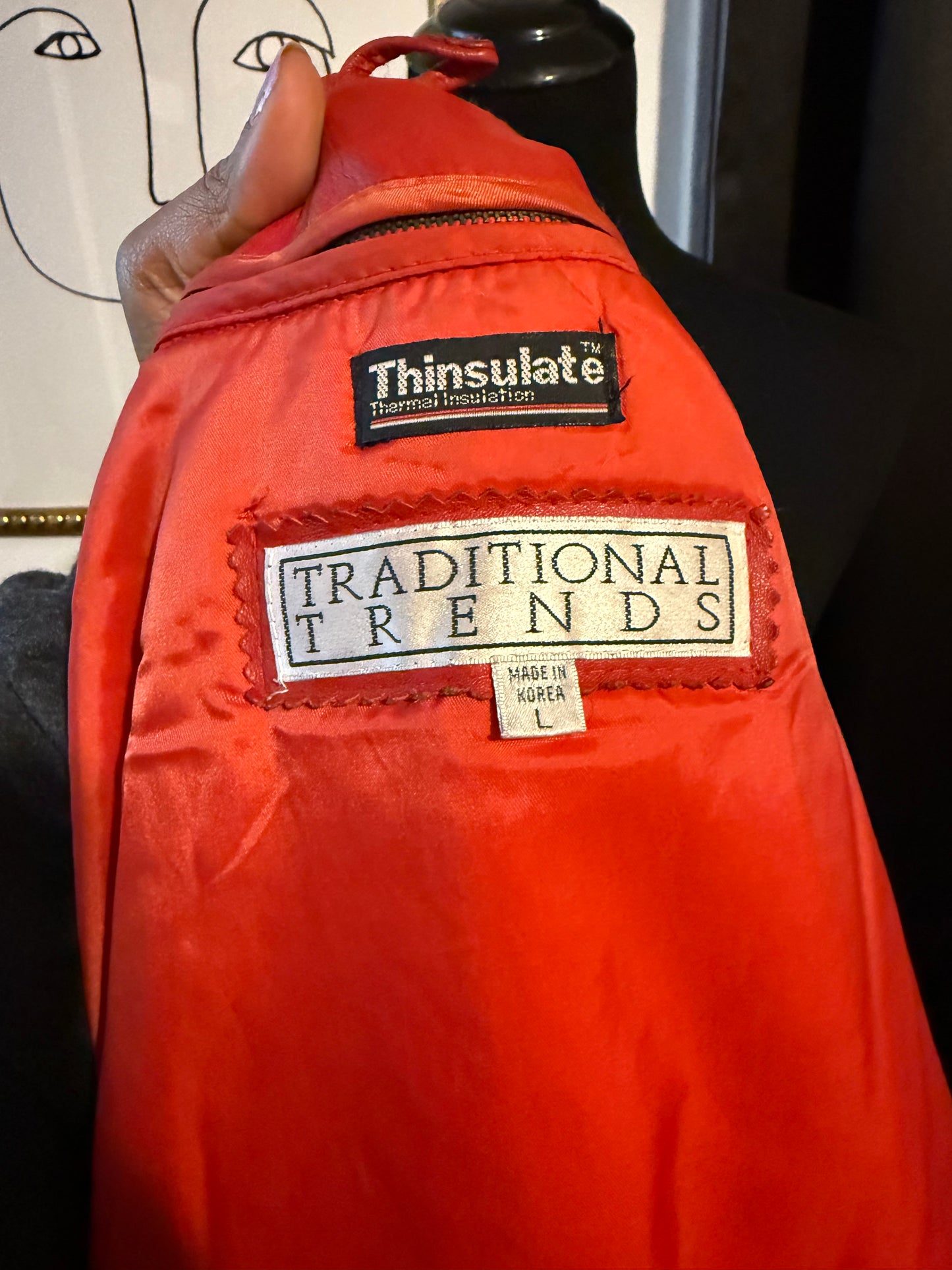 Ruby Red Leather Trench