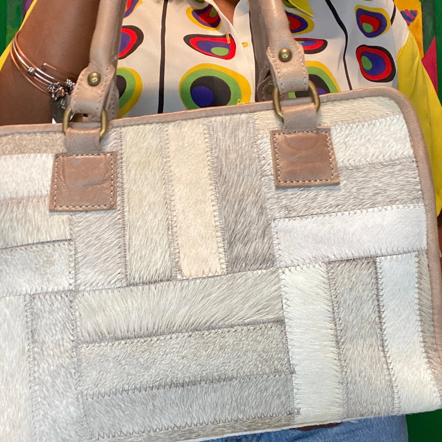 Patching Calf Hair Bag