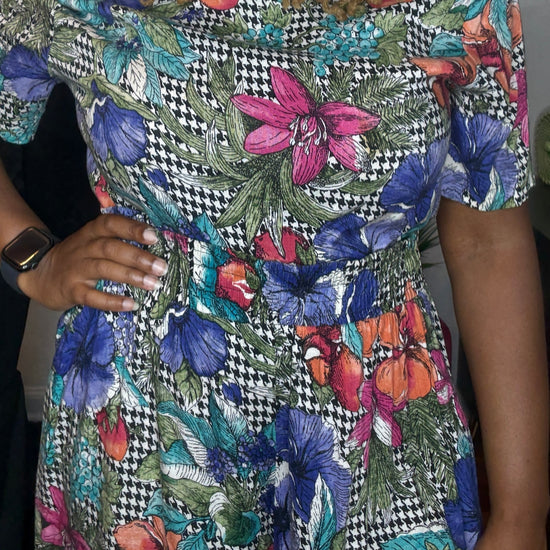 Floral Houndstooth Set