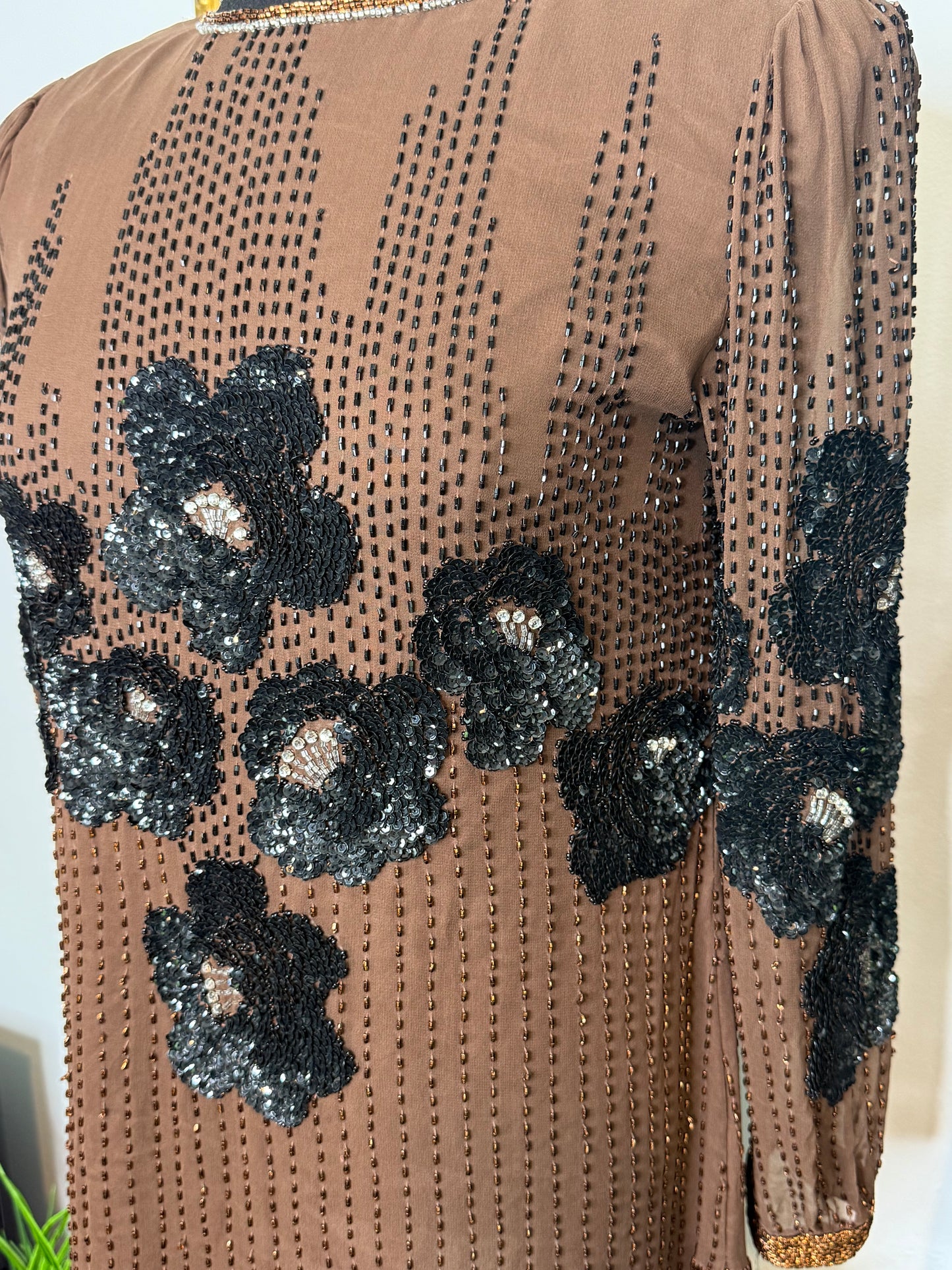 Omega Flower Sequin Top