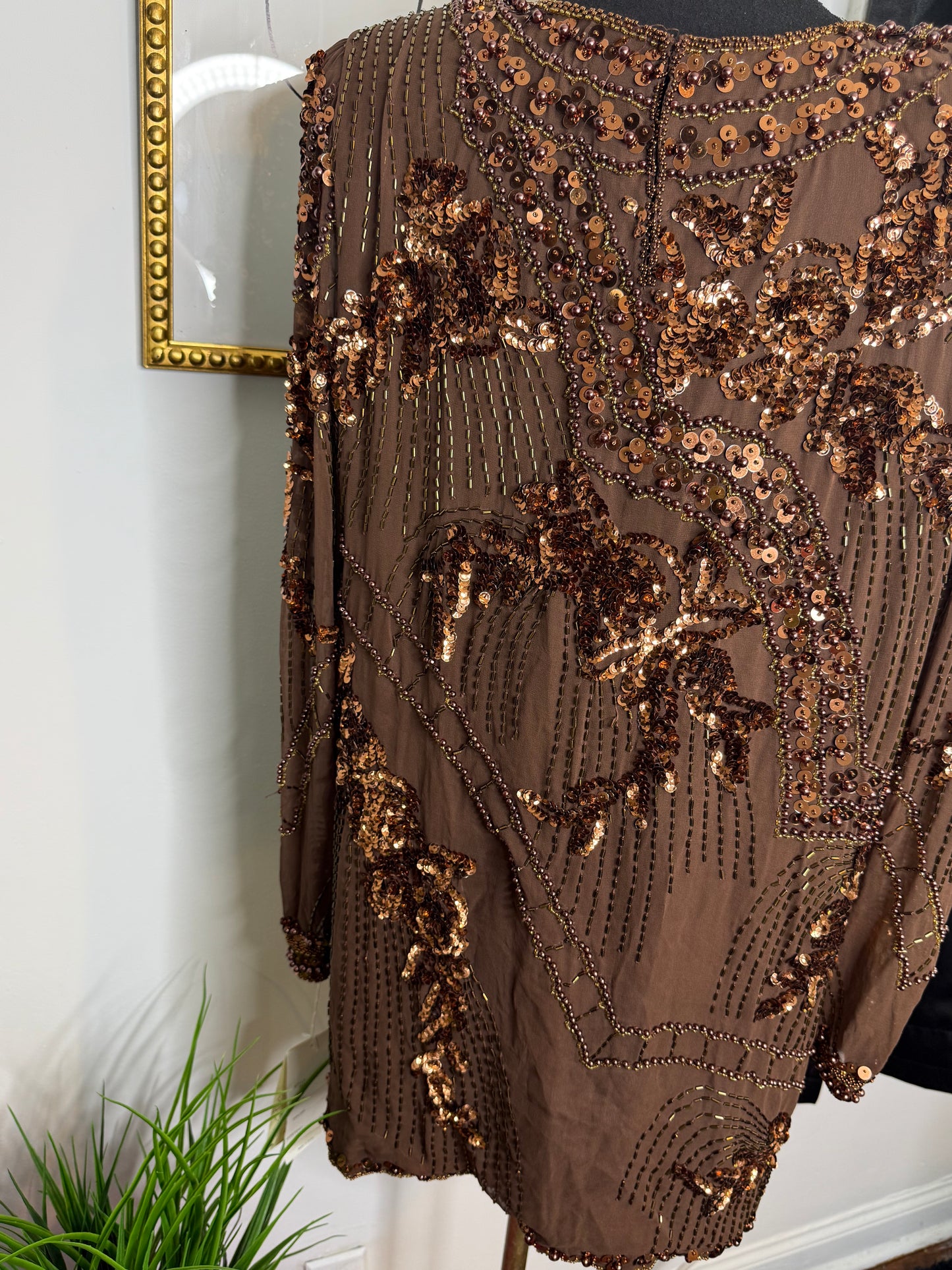 Mocha Me Sequin Top