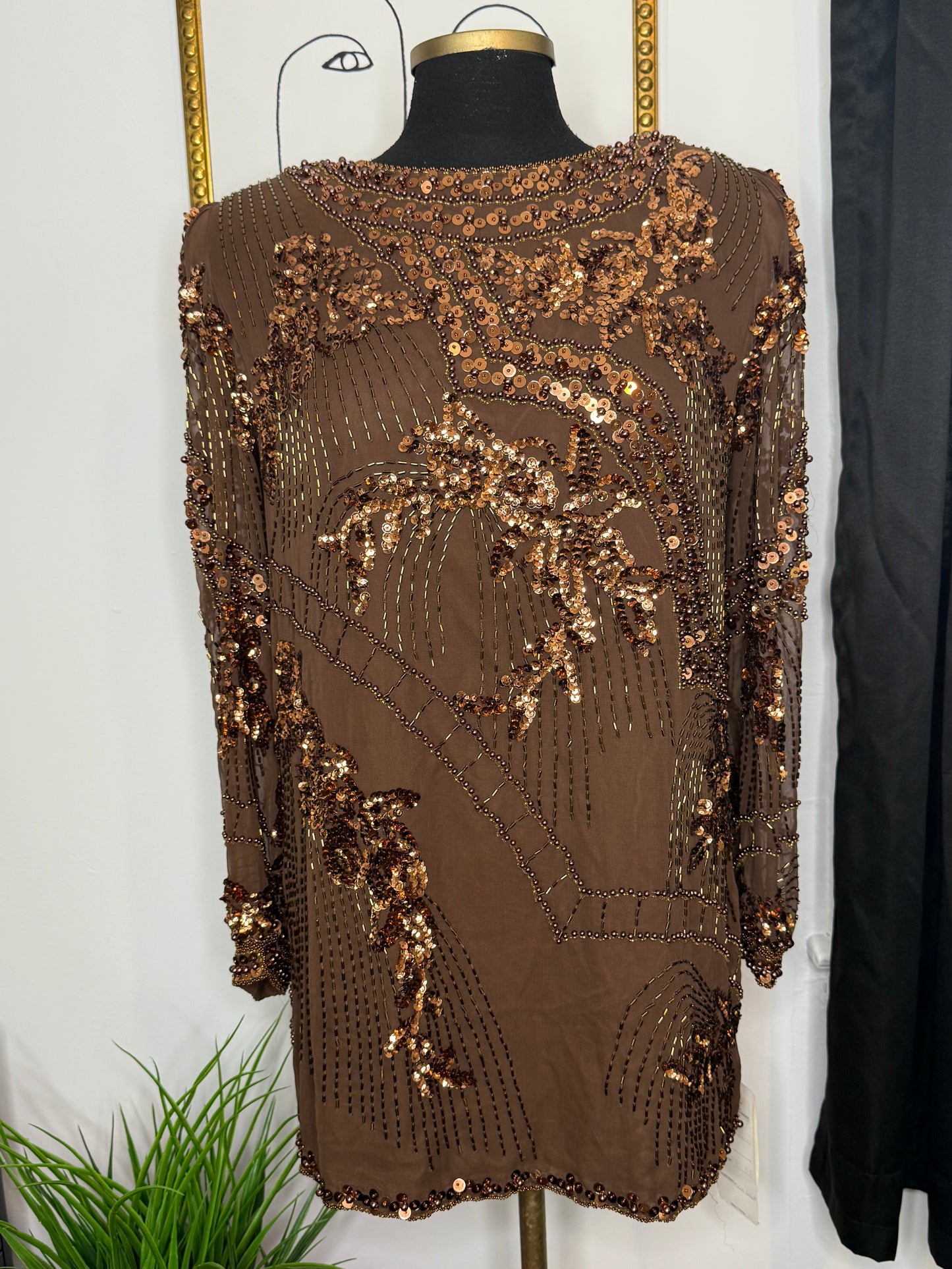 Mocha Me Sequin Top