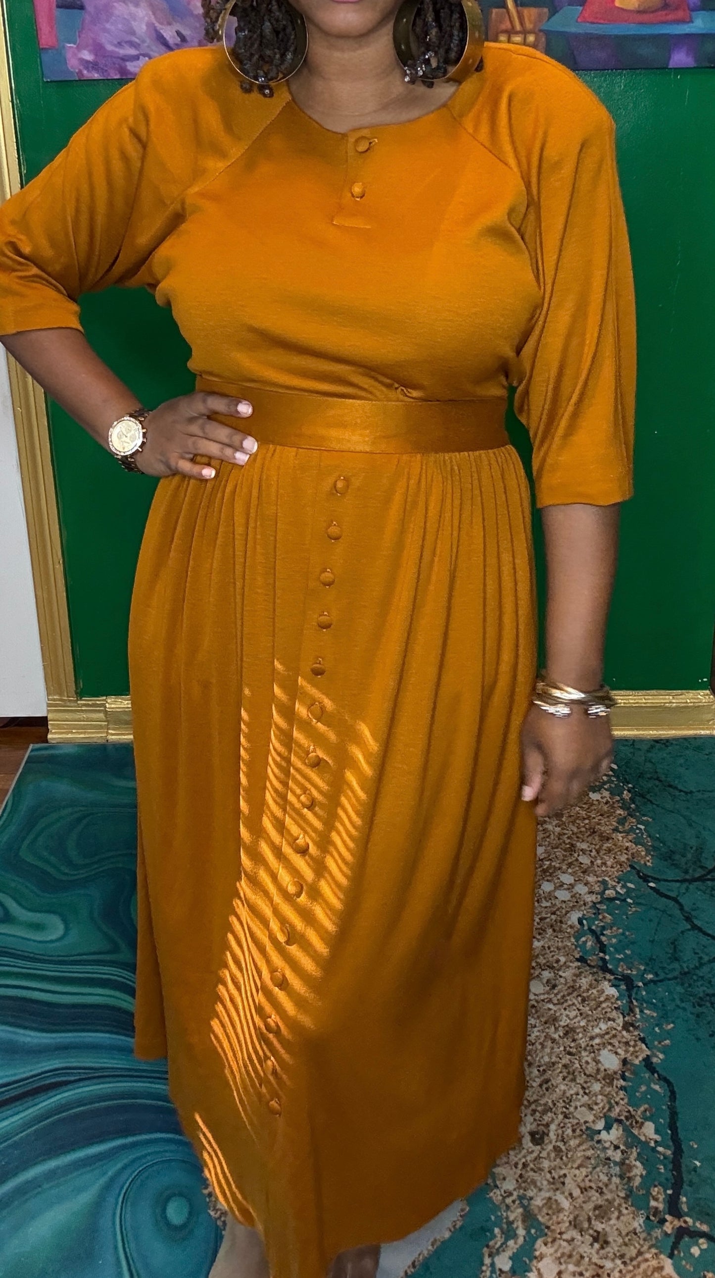 Buttoned Orange Set
