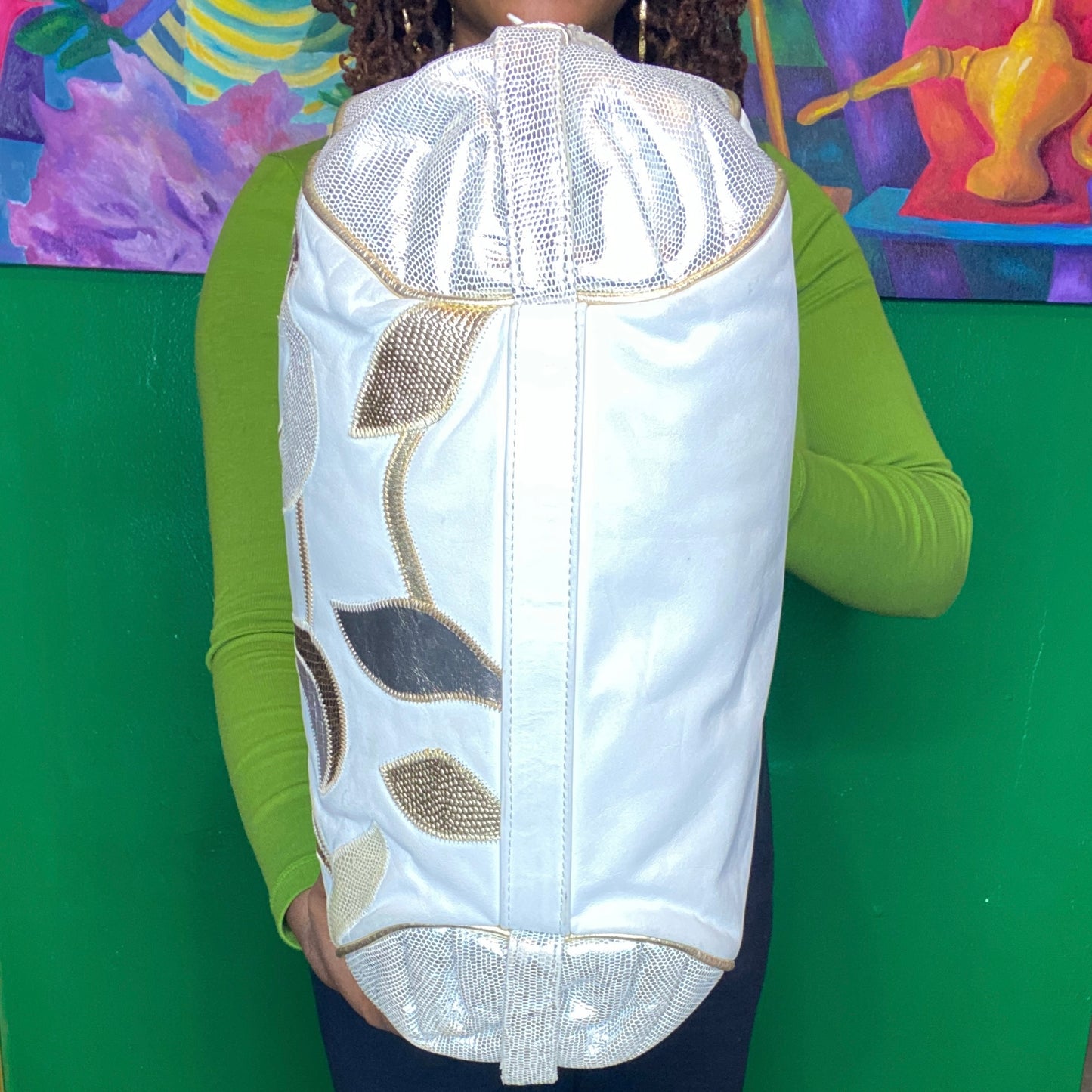 Metallic Rounded Rectangle Bag
