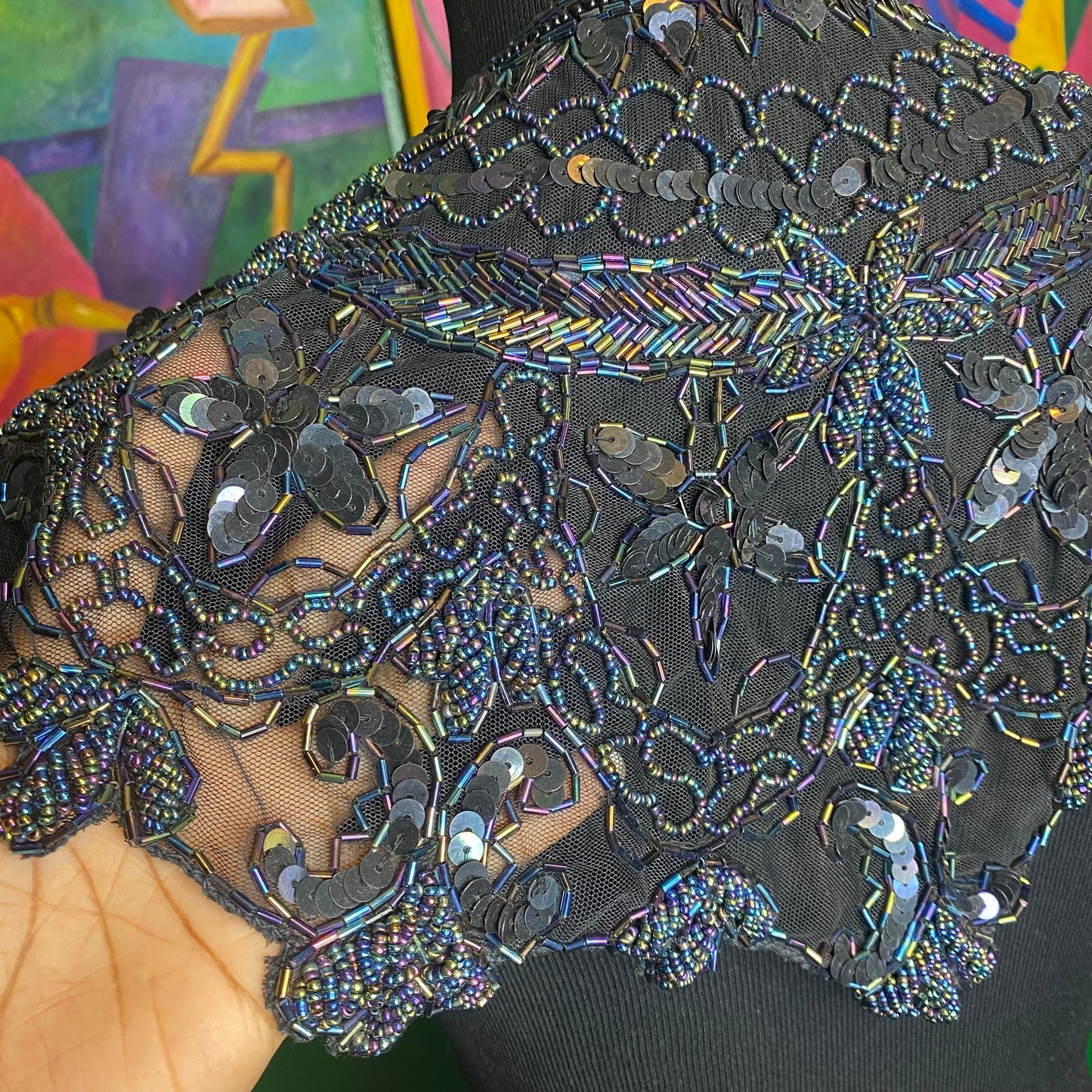 Oil Stain Beaded Shawl