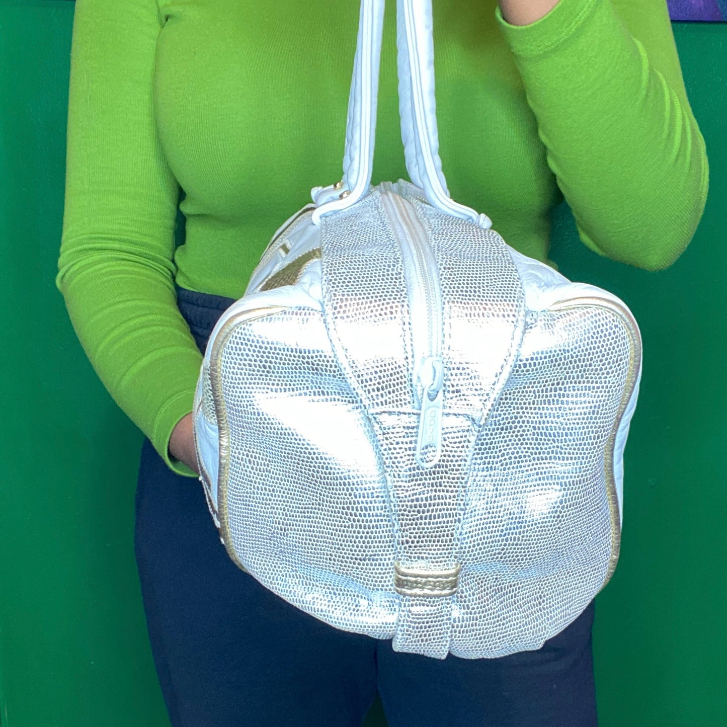 Metallic Rounded Rectangle Bag