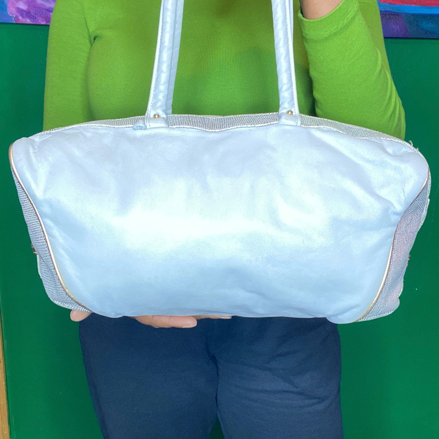 Metallic Rounded Rectangle Bag