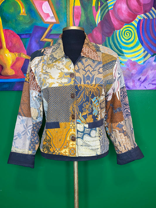 Neutral Floral Patchwork Jacket