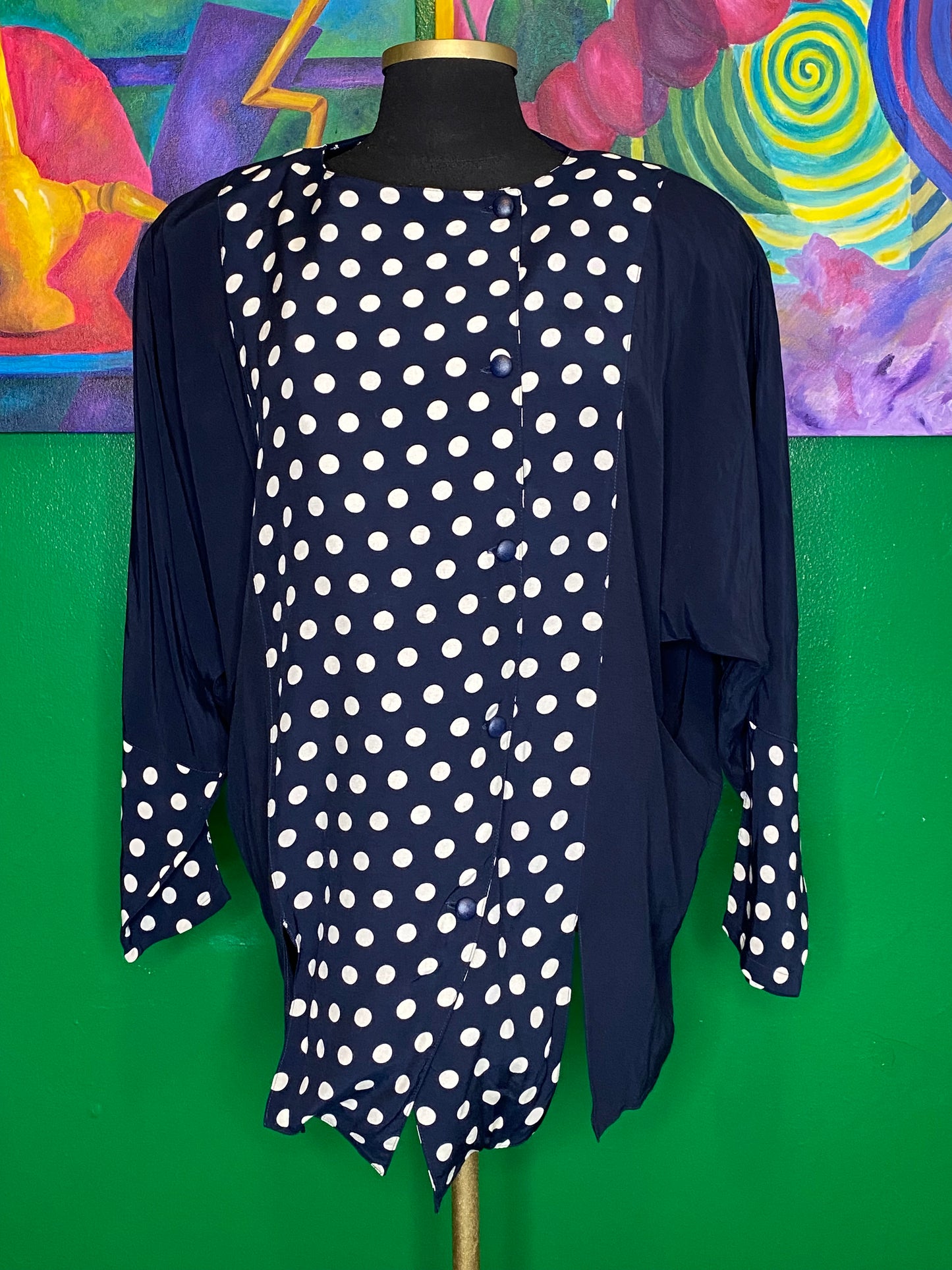 Blue Polka Top