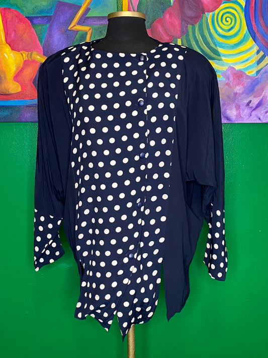 Blue Polka Top