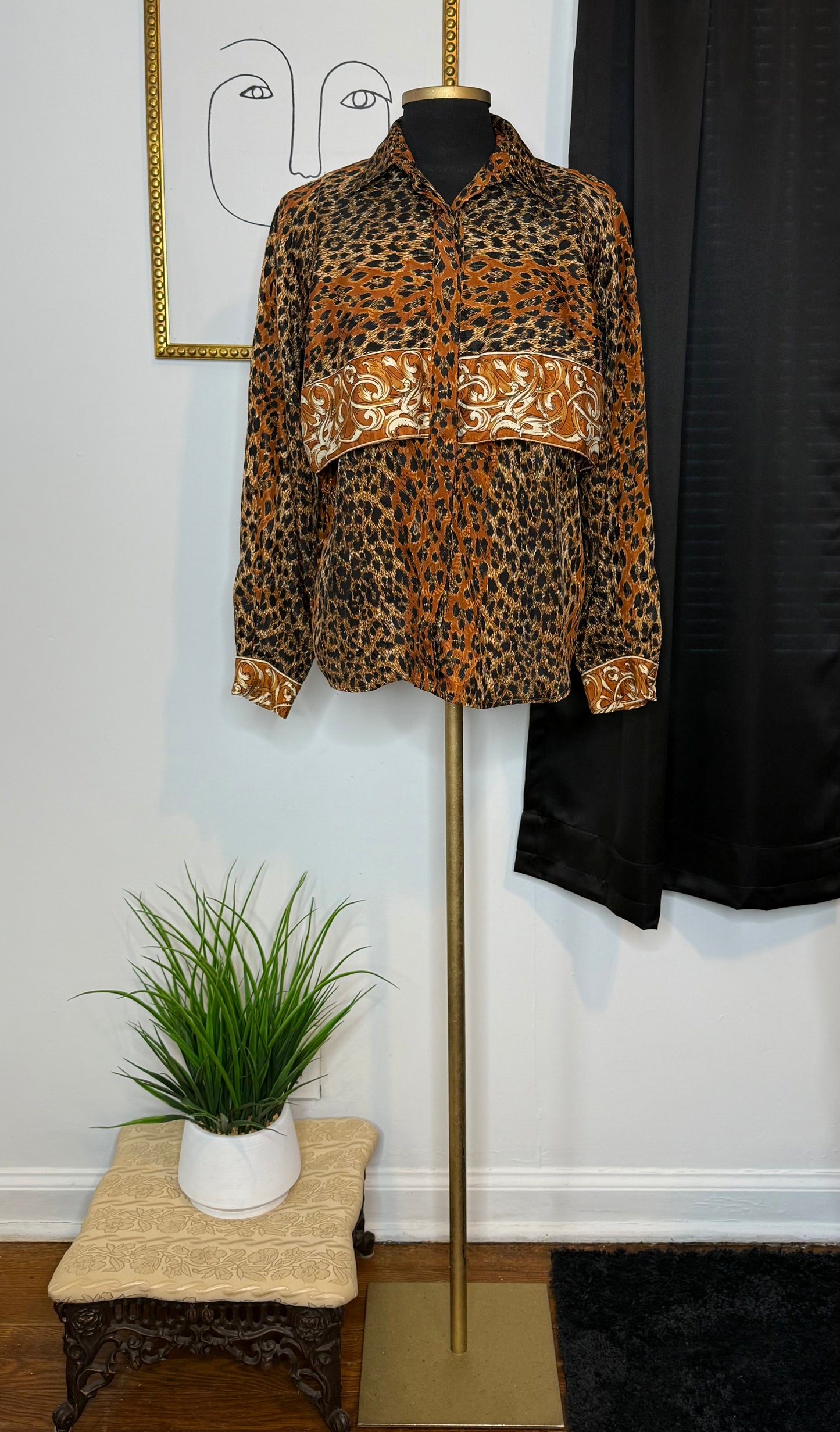 Scrolling Animal Print Blouse