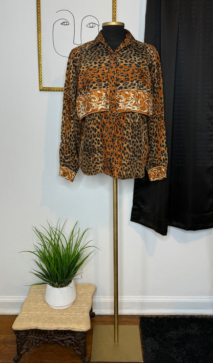 Scrolling Animal Print Blouse