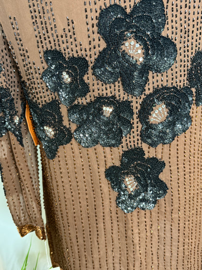 Omega Flower Sequin Top