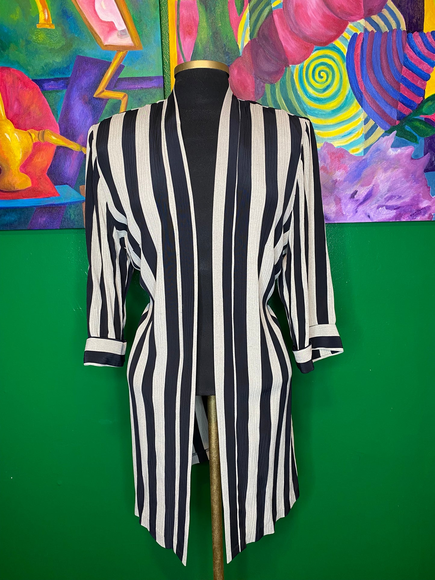 Navy Stripe Duster