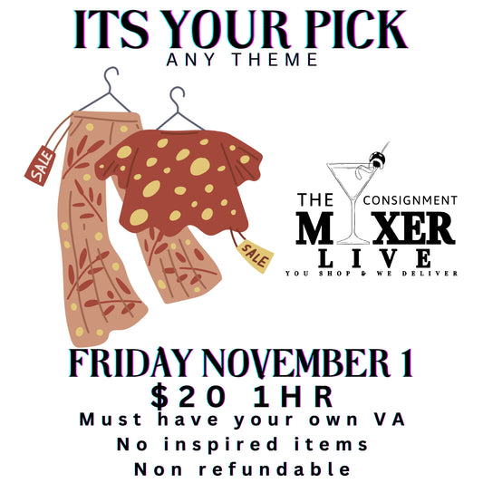 PICK YOUR OWN THEME LIVE (Saturday November 1)
