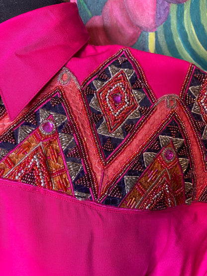 Beaded Animal Textured Blouse