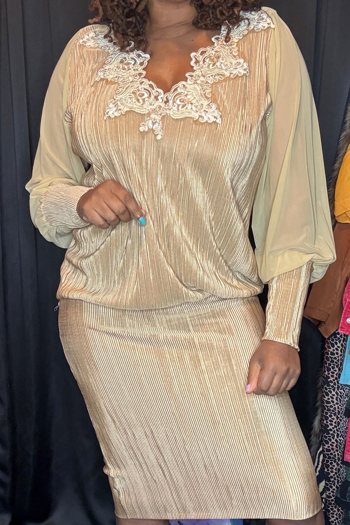 Old World Pleat Dress