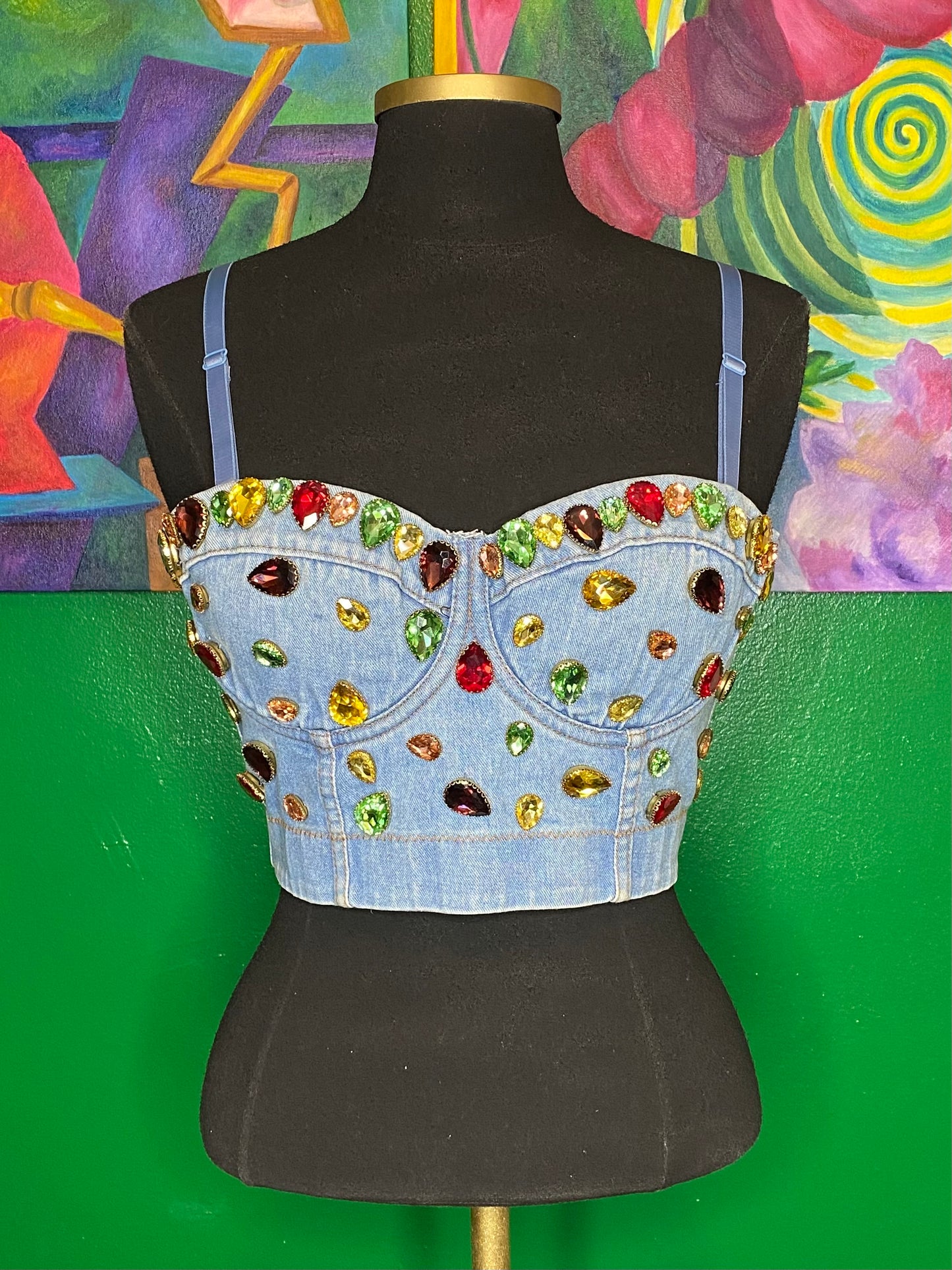 Gemmed Bustier Top