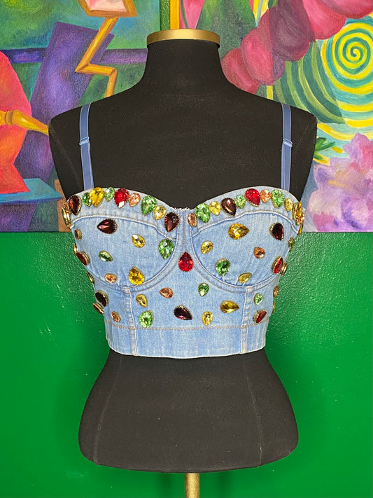 Gemmed Bustier Top