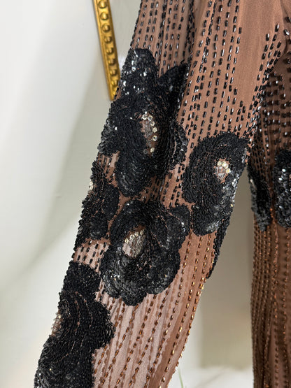 Omega Flower Sequin Top