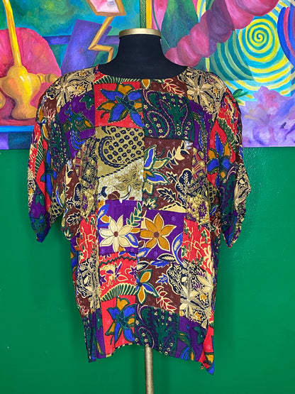 Mix Print Beaded Top
