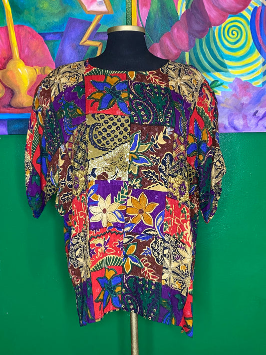 Mix Print Beaded Top