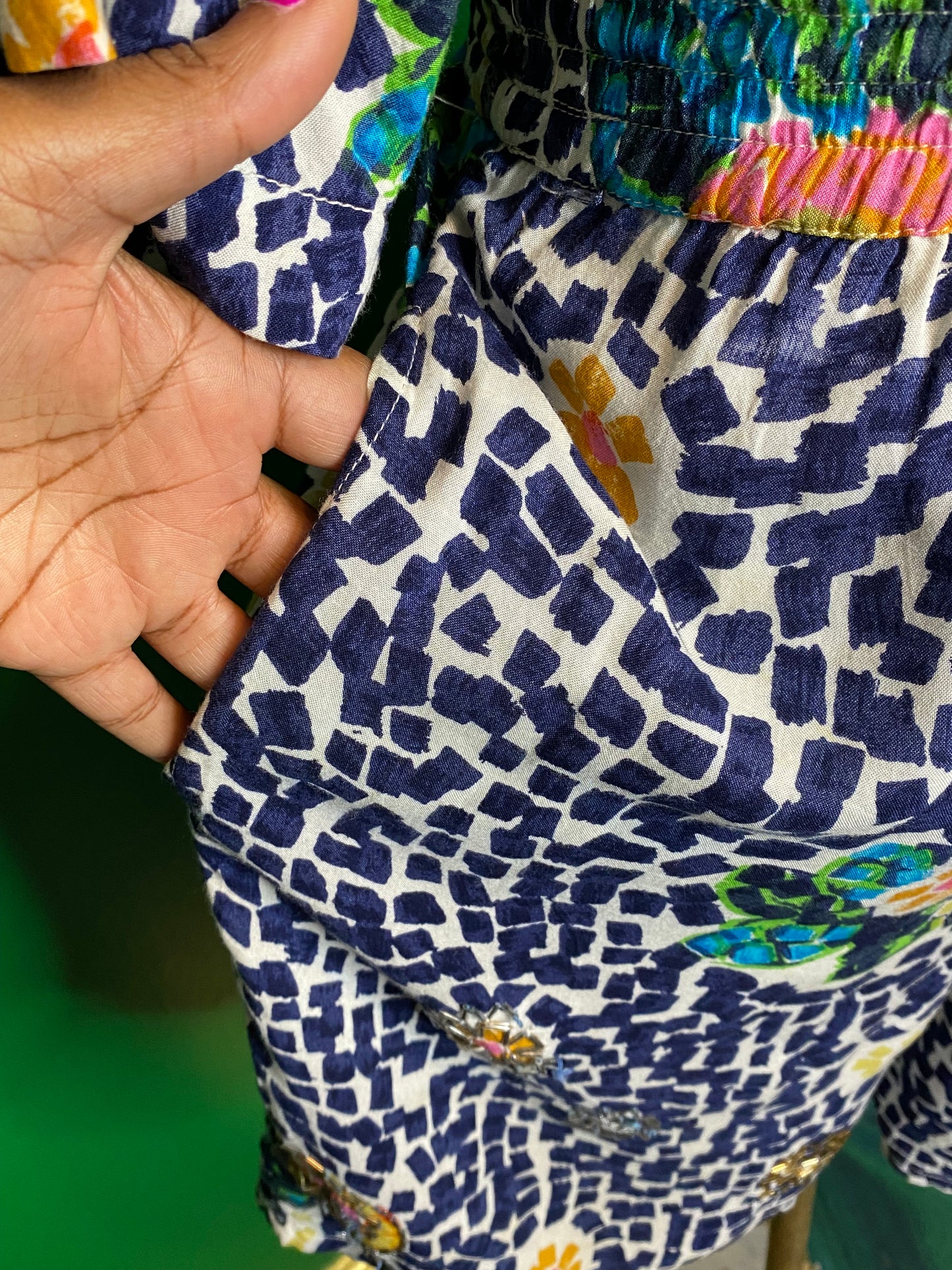 Beaded Flower Shorts Set