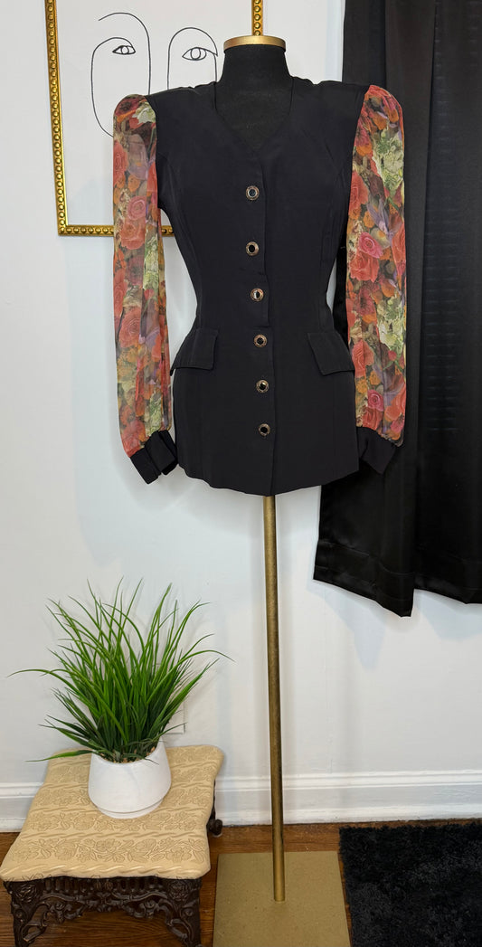 Black N Floral Jacket/Blazer