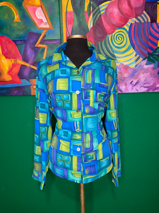 Lime Squared Blouse