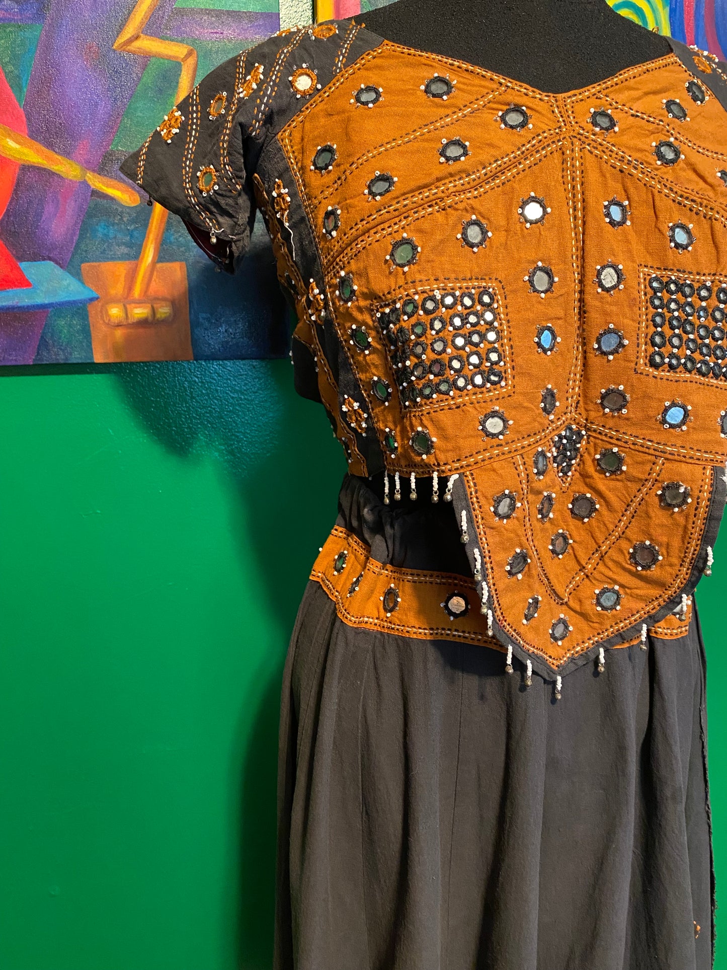 Mirror Face Handmade Skirt Set