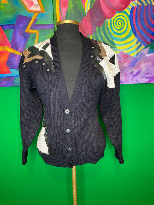 Patent Patchwork Sweater