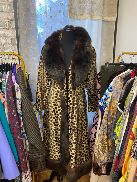 Animal Fever Faux Fur Trench