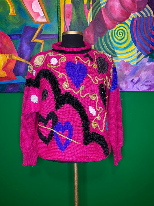 Pinked Heart Sweater