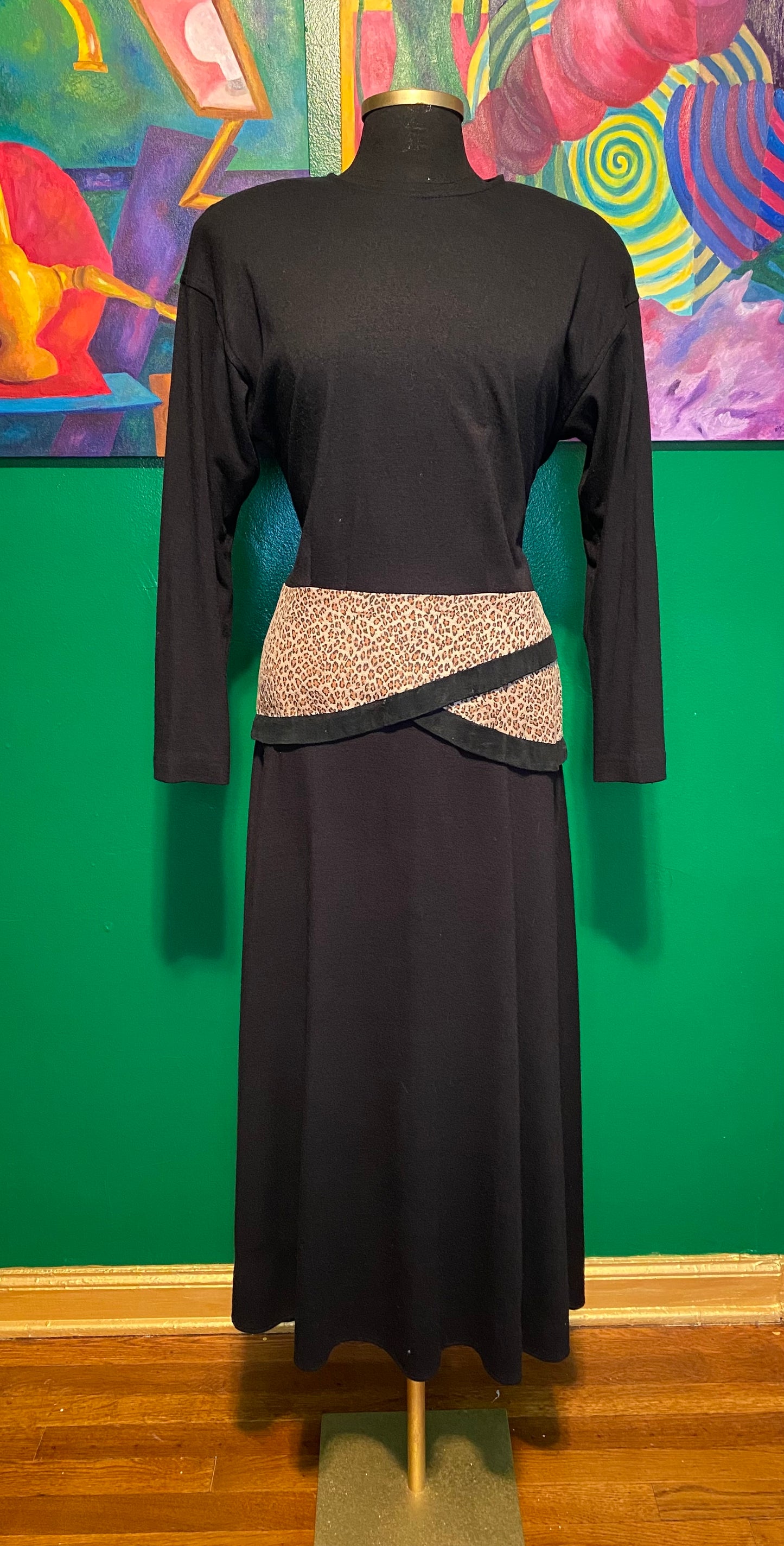 Knit Suede Animal Print Dress