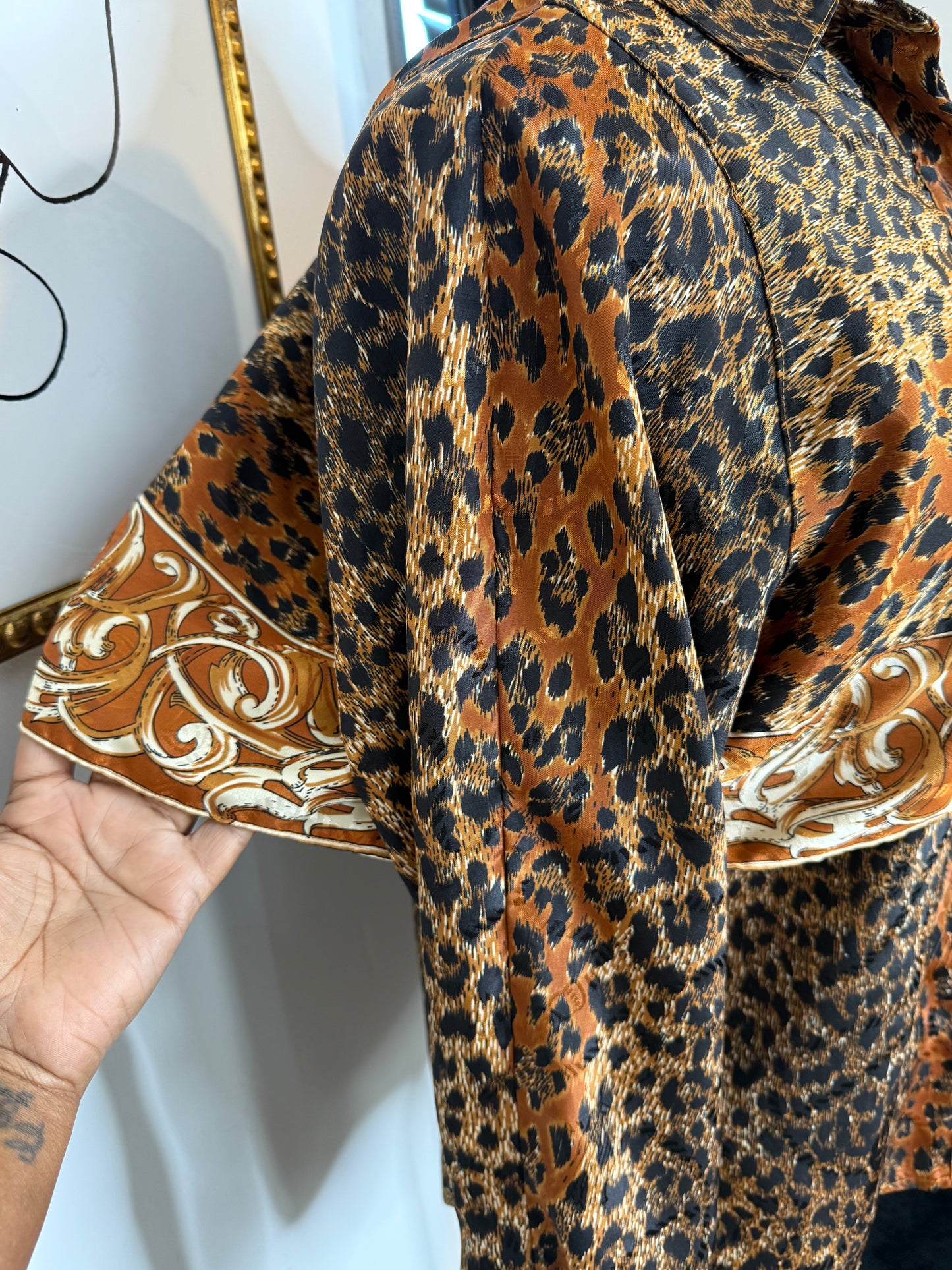 Scrolling Animal Print Blouse