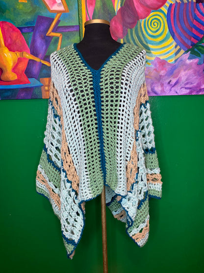 Green Neutral Poncho