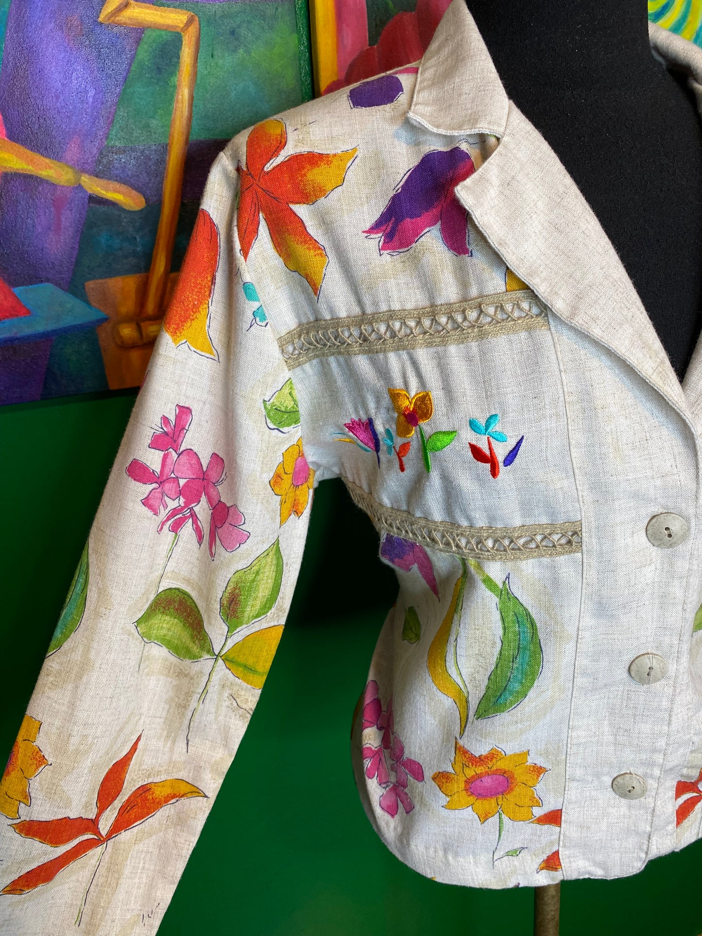 Floral Linen Jacket