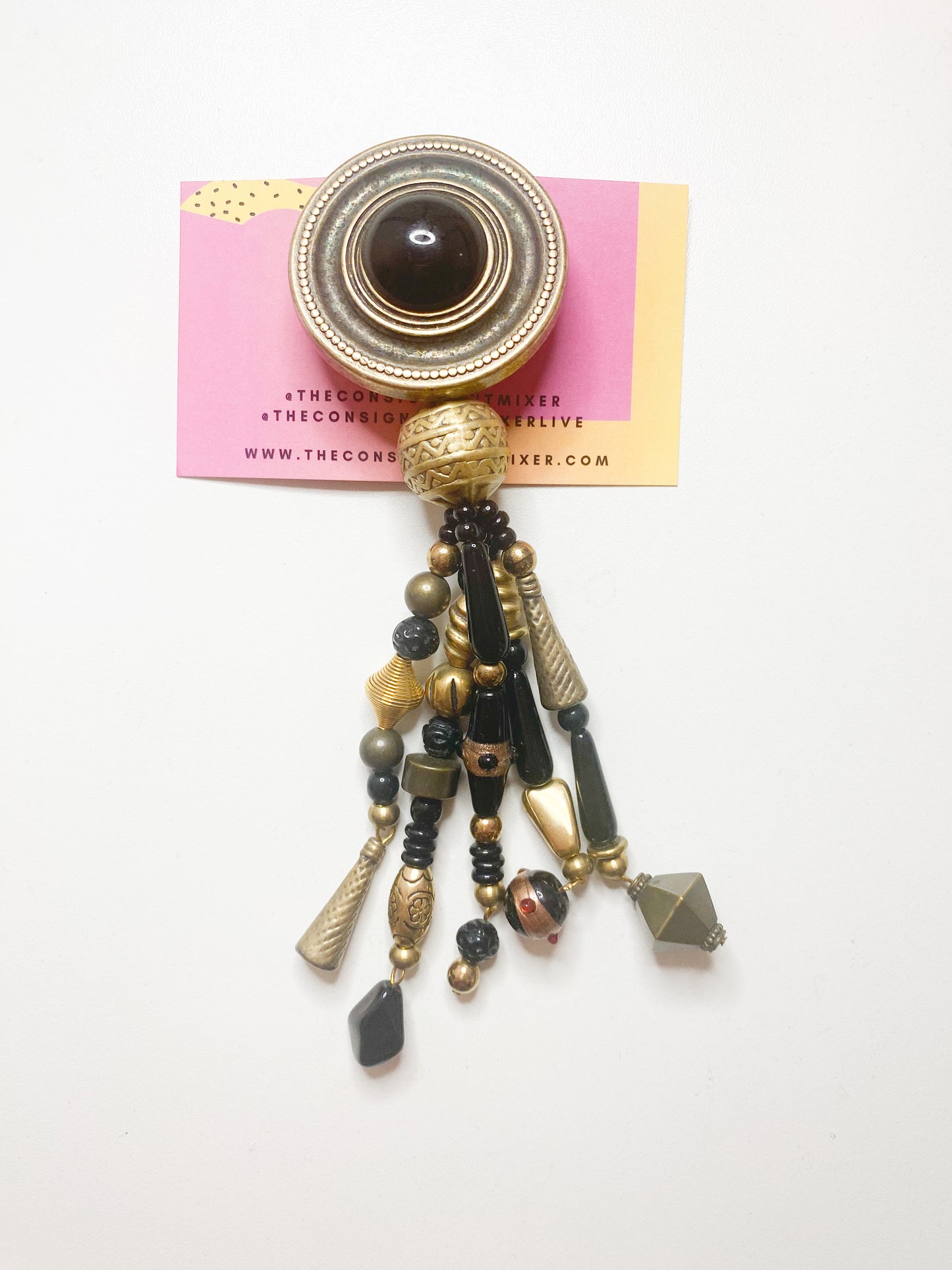 Golden Onyx Brooch