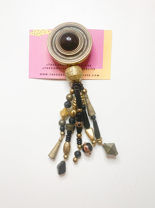 Golden Onyx Brooch