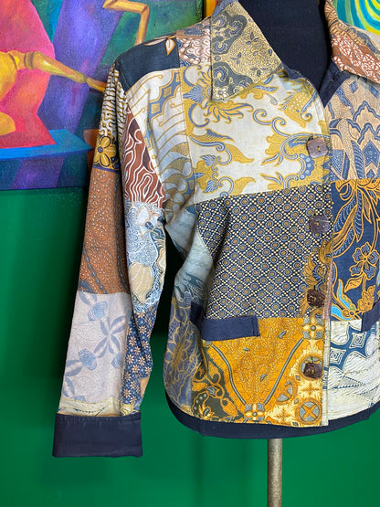 Neutral Floral Patchwork Jacket