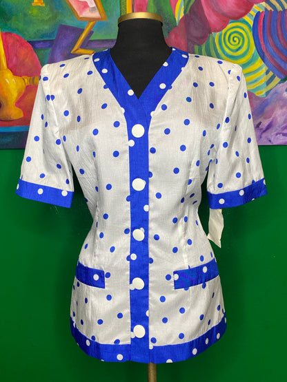 Blue Polka Top