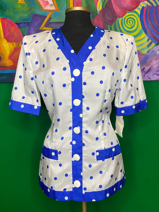 Blue Polka Top