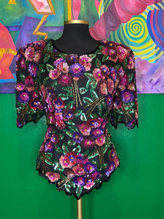 Le Flora Sequin Top