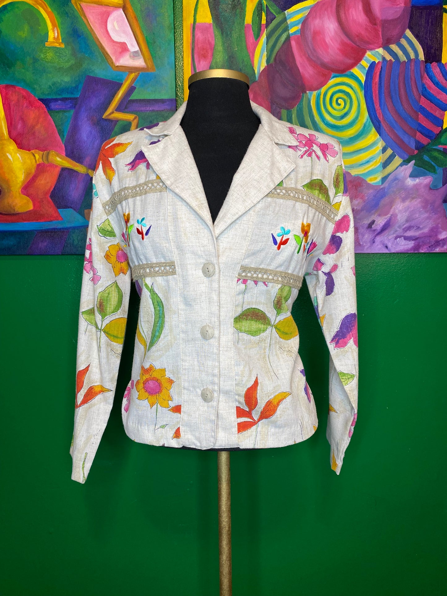 Floral Linen Jacket