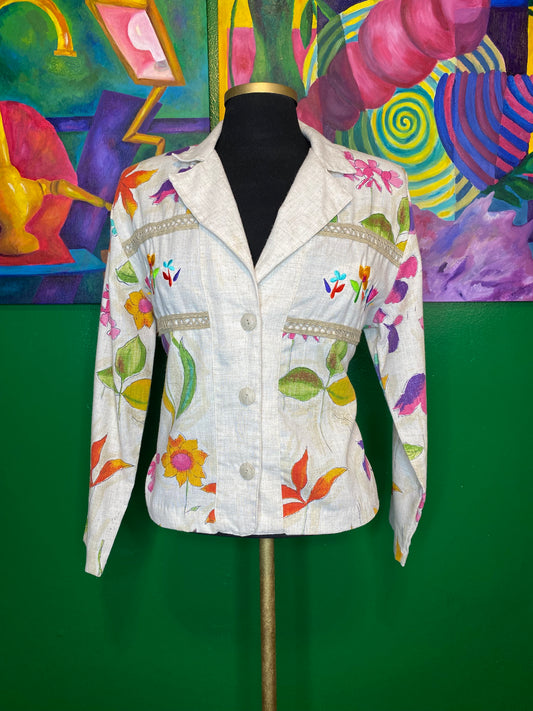 Floral Linen Jacket