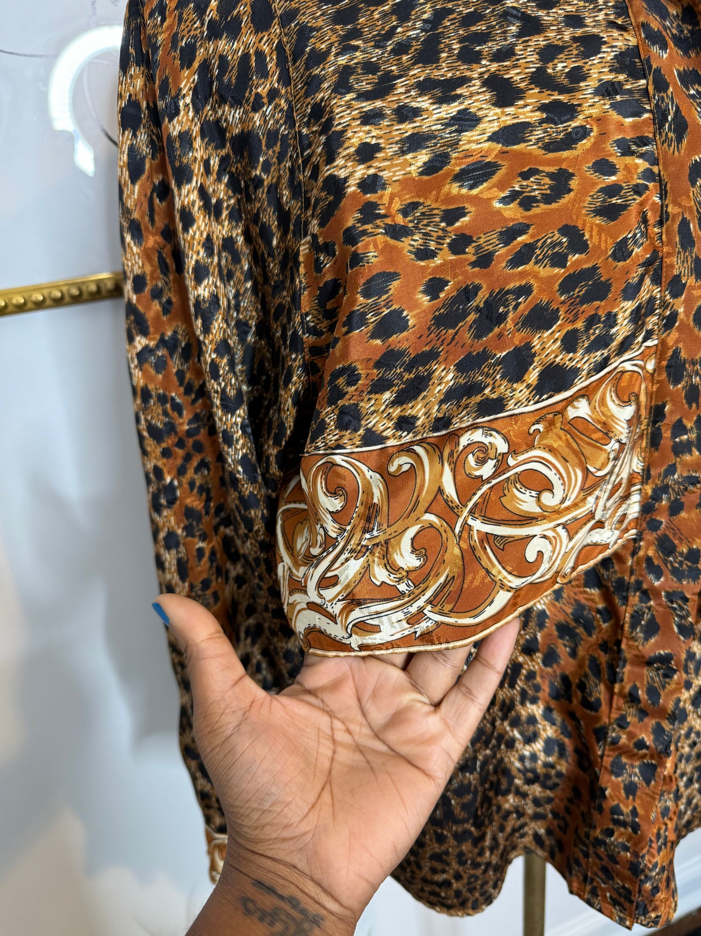 Scrolling Animal Print Blouse